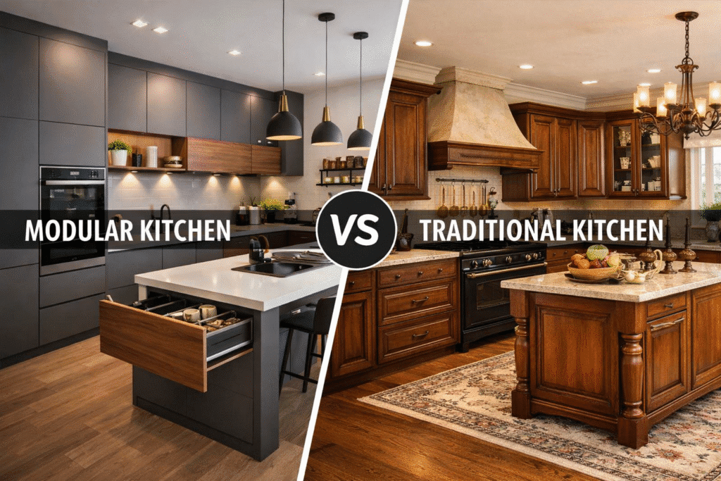 Modular Kitchen VS Traditional Kitchen